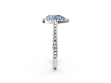 White gold Fancy Blue Pear Cut Diamond Pavé Halo Ring with Four-Prong Setting_50