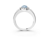 White gold Fancy Blue Pear Cut Diamond Pavé Halo Ring with Four-Prong Setting_51