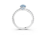White gold Fancy Blue Pear Cut Diamond Pavé Solitaire Engagement Ring with Four-Prong Setting_85