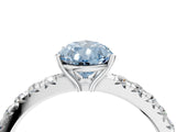 White gold Fancy Blue Pear Cut Diamond Pavé Solitaire Engagement Ring with Four-Prong Setting_86