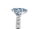 White gold Fancy Blue Pear Cut Diamond Pavé Solitaire Engagement Ring with Four-Prong Setting_87