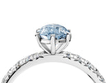 White gold Fancy Blue Pear Cut Diamond Pavé Solitaire Ring with Round Band and Prong Setting_18