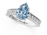 White gold Fancy Blue Pear  Cut Diamond Pave Band with Four-Prong Setting_38