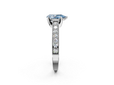 White gold Fancy Blue Pear  Cut Diamond Pave Band with Four-Prong Setting_38