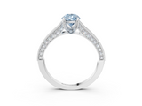 White gold Fancy Blue Pear  Cut Diamond Pave Band with Four-Prong Setting_42
