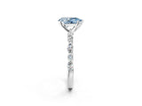 White gold Fancy Blue Pear Cut Diamond Ring with Marquise and Round  Side Stones and Four-Prong Setting_67