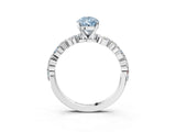 White gold Fancy Blue Pear Cut Diamond Ring with Marquise and Round  Side Stones and Four-Prong Setting_67