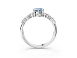 White gold Fancy Blue Pear Cut Diamond Scattered Round Accent Ring with Prong Setting_15