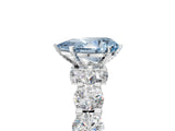 White gold Fancy Blue Pear Cut Diamond Side Stone Engagement Ring with Four-Prong Setting_41