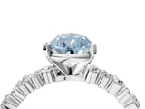 White gold Fancy Blue Pear Cut Diamond Side Stone Solitaire Ring with Round  and Four-Prong Setting_172