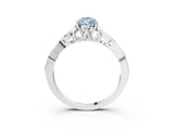 White gold Fancy Blue Pear Cut Diamond Solitaire Celtic Knot Ring with Four-Prong Setting_55