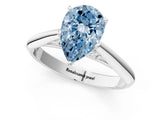 White gold Fancy Blue Pear Cut Diamond Solitaire Engagement Ring with Cathedral Setting and Four-Prong Mount_136