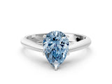 White gold Fancy Blue Pear Cut Diamond Solitaire Engagement Ring with Cathedral Setting and Four-Prong Mount_38