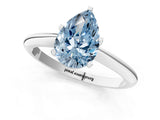 White gold Fancy Blue Pear Cut Diamond Solitaire Engagement Ring with Classic Band and Four-Prong Setting_100