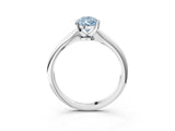 White gold Fancy Blue Pear Cut Diamond Solitaire Engagement Ring with Classic Band and Four-Prong Setting_101