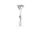 White gold Fancy Blue Pear Cut Diamond Solitaire Engagement Ring with Classic Band and Four-Prong Setting_101