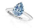 White gold Fancy Blue Pear Cut Diamond Solitaire Engagement Ring with Classic Band and Four-Prong Setting_37