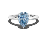 White gold Fancy Blue Pear Cut Diamond Solitaire Engagement Ring with Classic Band and Four-Prong Setting_99