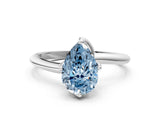 White gold Fancy Blue Pear Cut Diamond Solitaire Engagement Ring with Four-Prong Setting and Classic Band_38