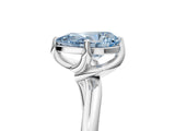 White gold Fancy Blue Pear Cut Diamond Solitaire Engagement Ring with Four-Prong Setting and Classic Band_43