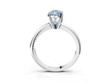 White gold Fancy Blue Pear Cut Diamond Solitaire Engagement Ring with Round Band and Four-Prong Setting_164