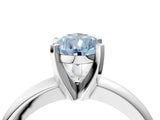 White gold Fancy Blue Pear Cut Diamond Solitaire Engagement Ring with Round Band and Four-Prong Setting_165