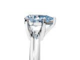 White gold Fancy Blue Pear Cut Diamond Solitaire Engagement Ring with Round Band and Four-Prong Setting_166