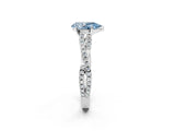 White gold Fancy Blue Pear Cut Diamond Solitaire Engagement Ring with Twisted Pavé Band and Four-Prong Setting_94