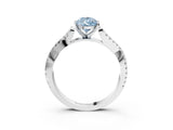 White gold Fancy Blue Pear Cut Diamond Solitaire Engagement Ring with Twisted Pavé Band and Four-Prong Setting_95