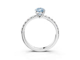 White gold Fancy Blue Pear Cut Diamond Solitaire Pavé Engagement Ring with Round Band and Prong Setting_100