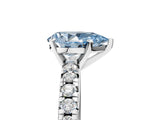White gold Fancy Blue Pear Cut Diamond Solitaire Pavé Engagement Ring with Round Band and Prong Setting_102