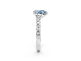 White gold Fancy Blue Pear Cut Diamond Solitaire Pavé Engagement Ring with Round Band and Prong Setting_69