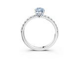 White gold Fancy Blue Pear Cut Diamond Solitaire Pavé Engagement Ring with Round Band and Prong Setting_70