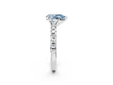 White gold Fancy Blue Pear Cut Diamond Solitaire Pavé Engagement Ring with Round Band and Prong Setting_99