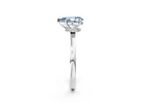 White gold Fancy Blue Pear Cut Diamond Solitaire Ring with Classic Band and Four-Prong Setting_2