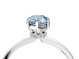 White gold Fancy Blue Pear Cut Diamond Solitaire Ring with Classic Band and Four-Prong Setting_4