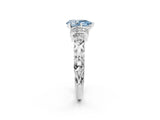 White gold Fancy Blue Pear Cut Diamond Solitaire Ring with Filigree Band and Four-Prong Setting_59