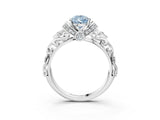 White gold Fancy Blue Pear Cut Diamond Solitaire Ring with Filigree Band and Four-Prong Setting_61