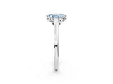 White gold Fancy Blue Pear Cut Diamond Solitaire Ring with Flower Prong Setting and Classic Band_14