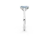 White gold Fancy Blue Pear Cut Diamond Solitaire Ring with Flower Prong Setting and Classic Band_17