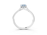 White gold Fancy Blue Pear Cut Diamond Solitaire Ring with Flower Prong Setting and Classic Band_18