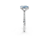 White gold Fancy Blue Pear Cut Diamond Solitaire Ring with Four-Prong Setting and Pavé Band_17