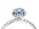 White gold Fancy Blue Pear Cut Diamond Solitaire Ring with Four-Prong Setting and Pavé Band_19