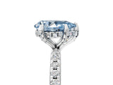 White gold Fancy Blue Pear Cut Diamond Solitaire Ring with Four-Prong Setting and Pavé Band_20
