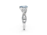 White gold Fancy Blue Pear Cut Diamond Solitaire Ring with Four-Prong Setting and Twisted Pavé Band_50