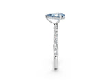 White gold Fancy Blue Pear Cut Diamond Solitaire Ring with Pavé Band and Hidden Halo_33