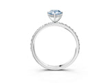 White gold Fancy Blue Pear Cut Diamond Solitaire Ring with Pavé Band and Hidden Halo_35