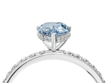 White gold Fancy Blue Pear Cut Diamond Solitaire Ring with Pavé Band and Hidden Halo_35