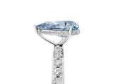 White gold Fancy Blue Pear Cut Diamond Solitaire Ring with Pavé Band and Hidden Halo_37