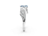 White gold Fancy Blue Pear Cut Diamond Solitaire Ring with Prong Setting and Twisted Pavé Band_26